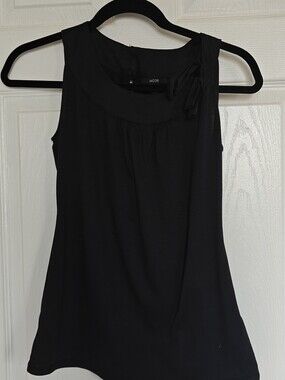 Jacob Black Sleeveless Scoop Neck Tank with Bow Detail
